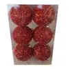 Conjunto de 6 peças de 8CM para festas de fim de ano, enfeites de árvore de Natal, bolas com lantejoulas, multicolorido, feito sob medida em estoque