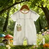 26 Macacão Curto de Verão Fino para Bebê Manga Curta Algodão de Lado Único Sem Costura Desenho Animado Macacão de Verão para Bebê Roupa de Engatinhar 73~90 #