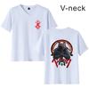Camiseta de manga corta con cuello en V informal para parejas con estampado de anime de Amazon, estilo espada de verano, Berserk legendario, combinable