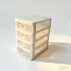 Caja de almacenamiento de joyería transparente tipo cajón, caja organizadora de escritorio, caja de almacenamiento de cosméticos con tapa, caja de almacenamiento a prueba de polvo