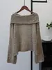 Top de Malha Cortado Solto Estilo Coreano 2025 Outono Inicial Novo Fino de Um Ombro Elegante Suéter de Malha para Mulheres