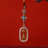 Novo pingente de chaveiro de bolsa de liga vajra de moldura quadrada para joias do Xizang, decoração de carro, atacado do fabricante