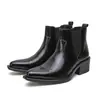 Zapatos de invierno de cuero de caña alta para hombre, talla grande 46, nuevos, con forro polar añadido y aislamiento engrosado, botas de algodón cálidas, botas de cuero de punta modernas
