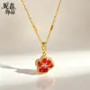 Nuevo Colgante de Collar con Forma de Pata de Gato en Oro Arena Estilo Chino Exquisito para Mujer, Lujo Ligero, Lindo y Divertido, Cadena para Clavícula, de Nicho y Versátil