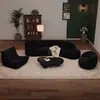 Sofá Negro Vintage para Apartamentos Pequeños, Diseño Curvo de Moda para Área de Descanso de Tienda de Ropa, Recepción, Oficina de Lujo Ligero y Sala de Estar