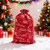 Bolsa de Regalo de Lino Navideño Comercio Electrónico Transfronterizo Bolsa de Regalo con Cordón Festivo Bolsa de Almacenamiento con Cordón para Snacks de Nochebuena Lista para la Venta
