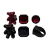 Moda Transfronteiriça Combinando Urso Retrô Diamante Quadrado Diamante Redondo Anel de Combinação Joias Estilo Coreano Feminino Atacado
