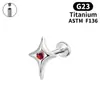 Clavo de Hueso de Oreja Estrella Cruzada de Aleación de Titanio F136 Pendientes de Perforación de Oreja en Espiral Interna de Lujo Accesible de Gama Alta Clavo de Labio de Nicho