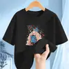 2455 # Camiseta de Manga Corta de Algodón Puro para Niñas Verano 2025 Nuevo Estilo Tops para Niñas Estilo Caliente de Verano Mangas Medias