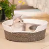 Cama para Gato Tecida com Fio de Algodão, Resistente ao Desgaste e a Arranhões, Adequada para Todas as Estações, Cama com Arranhador para Gatos, Cama para Cachorros, Tapete Quente para Dormir de Animais de Estimação, Amazon
