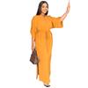 9860 Vestido Casual de Trabalho com Cintura Solta Europeu e Americano Amazon para Compras Transfronteiriças com Fenda Lateral Vestido de Verão para o Trabalho