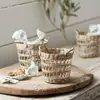 Venta Directa de Fábrica al por Mayor Cubierta de Taza Tejida de Algas Marinas Naturales Diseño para Restaurante y Hogar Cubierta de Taza Aislante Anti-quemaduras