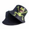Sombrero de Pescador con Estampado Creativo de Rana para Comercio Exterior, Viajes al Aire Libre de Primavera y Verano, Sombrero para el Sol con Protección Solar para Hombres y Mujeres, Transfronterizo