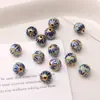 Contas Esféricas Lisas de Esmalte Cloisonné de 10mm Feitas à Mão para Pulseira de Miçangas DIY Chaveiro Material para Joias Acessórios Contas Soltas
