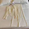 Pijama de Terciopelo de Isla Nuevo Otoño/Invierno 2026 para Mujer, Tallas Grandes, Cuello en V de Encaje con Almohadillas en el Pecho, Conjunto de Ropa de Casa de Manga Larga