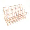 Estante de Ferro Metalizada Personalizada com Três Compartimentos Criativa para Escritório Porta-Arquivos Organizador de Armazenamento para Mesa Prateleira Decorativa