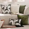 Sofá Sala de Estar Estilo Nórdico Luxo Leve Almofada Decorativa Almofada Lombar Almofada de Costas Animais Geométricos Preto e Branco Manta de Sofá