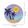 Patch Bordado Onda Praia Patch Menina Surfe Decoração de Bolsa Etiqueta Bordada para Computador Patch Termocolante Concha