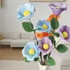 Ramo de Flores Artificiales de Rosa Rizada con Borde Ondulado de Tres Cabezas para Decoración de Sala de Estar, Decoración de Macizos de Flores de Jardín Vegetal y Paisajismo