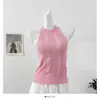 Estilo Puro Deseo Chica Picante Top de Punto sin Mangas con Cuello Halter Descubierto para Mujer Verano 2026 Nuevo Delgado Favorecedor Tendencia para Mujer