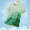 Camiseta de manga corta de seda helada de color degradado, productos de Fujian, camiseta fina y transpirable de verano para hombre, top deportivo transpirable con sensación de frescura