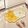 Alfombrillas de Piso de Barro Diatomeas Florales Personalizadas, Alfombrillas de Piso de Fuerte Absorción de Agua y Secado Rápido, Alfombras de Baño, Alfombrillas Suaves Antideslizantes para Puerta de Ducha
