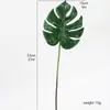 Planta Verde Artificial Hoja Individual de Monstera para Decoración de Hogar Interior, Pared de Plantas, Arreglo Floral de Boda, Hoja de Monstera Artificial