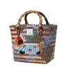 Cesta de Verduras Tejida de Perro Salchicha, Bolso de Mano Retro de Ratán, Bolso de Paja de Bambú, Bolso de Bambú Hecho a Mano, Bolso de Playa