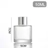 Botella de Vidrio Transparente sin Llama para Aromaterapia Difusor de Ratán Botella para Aceite Esencial de Perfume Botella Cilíndrica para Fragancia de Interior Adorno Botella Vacía