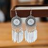Pendientes Miao de plata de imitación étnica, atracciones turísticas, pendientes de flores bohemias, pendientes largos con borlas, venta al por mayor