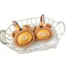 Llavero de Oso Tallado en Calabaza Natural Lindo Oso Hecho a Mano Colgante para Bolso Retorcido a Mano Llavero Colgante