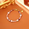 Pulsera de Piedra Ágata Natural y Perla de Agua Dulce, Fresca y Dulce, Moderna, de Alta Gama, Versátil, Pulsera Elegante, Joyería de Mano de Hada