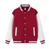 Outono 380g Algodão Diamante Texturizado Air Layer Bloco de Cores Retrô Americano Jaqueta de Baseball Roupa Tendência para Casal
