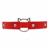 Cuero PU Ecológico Moda Europea y Americana Estilo Callejero Punk Sexy Anillos para Piernas Remaches de Cabeza de Gato Accesorios Sexys Tobilleras Medias de Liga