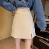 Falda de Pana Nueva de Cintura Alta con Abertura para Mujer Otoño/Invierno 2026, Tallas Grandes, Adelgazante, Anti-Exposición, Falda Bodycon