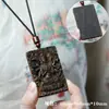 Collar Colgante Guanyin Tathagata Tallado en Sándalo Incrustado con Madera de Águila Estilo Pareja Estilo Chino Collar para Colgar del Cuello