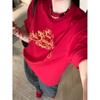 Top Tendência Estampado Manga Meia Manga Camiseta Top Roupas Único 2025 Algodão Manga Curta Camiseta Feminina Verão