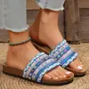 Zapatillas Gruesas para Mujer Tallas Grandes 2026 Verano Nuevo Estilo Cuerda de Cáñamo Casual Sandalias de Playa para Exterior para Mujer