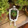 Halloween Transfronterizo Producto Nuevo Resina Calavera Tina Maceta para Suculentas con Agujero de Drenaje Decoración para el Hogar Interior y Exterior Adornos