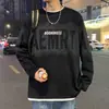 Sudadera Pesada Estilo Americano para Hombre, Primavera y Otoño, Talla Grande, Marca de Moda, Estampado de Letras, Talla Grande, Nuevo Modelo 2025, Chaqueta Pesada de Cuello Redondo