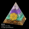 Pirámide de Cristal Natural de 8 cm Decoración Creativa para el Hogar Adorno Artesanal Bola de Cristal Envuelto en Resina Pirámide de Resina