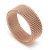 Joyería de Acero Inoxidable de Venta Caliente Transfronteriza Anillo de Malla Geométrico Ancho Deformable de Acero de Titanio para Mujer