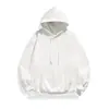 Sudadera con capucha de color liso y forro polar, estilo coreano casual, corte holgado, hombros caídos, nueva para hombre