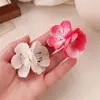 Nuevo Pasador de Flor Artificial de Principios de Primavera Flor de Melocotón Rosa Pinza de Pato Pasador de Flequillo Lateral Combinable para Niña Accesorios para el Cabello