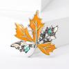 Japonês e coreano simples requintado broche de folha de bordo de diamante moda moda acessórios de vestuário pin liga folha de planta corpete