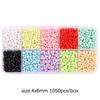 Cuentas de Maní de Color Sólido Acrílico Cuentas Sueltas Hechas a Mano DIY Pulsera Cuentas de Mano Set Cadena para Teléfono Móvil Caja Paquete de Material para Joyería
