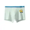 Roupa Íntima Masculina, Malha de Seda Gelo, Estilo Fino de Verão, Estampa de Desenho Animado Fofa, Cuecas Boxer Infantis Médias e Grandes, Boxers Estudantis