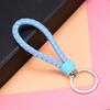 Llavero de cuerda de cuero trenzado, accesorio para llaves, llavero de metal, llavero de coche, colgante, fabricantes mayoristas