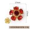 Botones Metálicos Incrustados con Diamantes Estilo Lujo Ligero, Botones Brillantes de Pedrería con Forma de Flor, Botones Decorativos de Alta Gama para Abrigo, Botones Cosidos a Mano