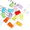 Color acrílico transparente oso de dibujos animados agujero recto cuentas sueltas color caramelo diy Gel de crema funda de teléfono móvil pinza para el pelo joyería